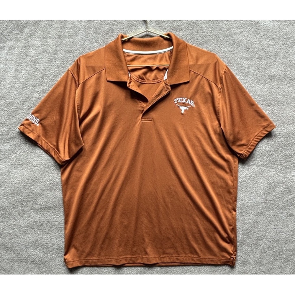 Texas‎ Longhorns Knights Apparel Polo Shirt Men XL Burnt Orange Short Sleeve